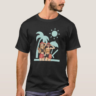 T-shirt Girls Trip Beach Palm Trees Retro Graphisme
