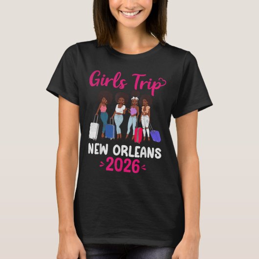 T-shirt Girls Trip New Orleans 2026 Squad Matching Outfit (Devant)