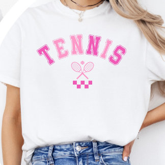 T-shirt Girly Pink Tennis Minimalist - Cute Rackets 