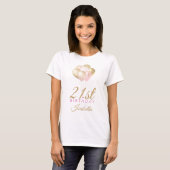 T-shirt Girly rose Parties scintillant Ballons 21e (Devant entier)
