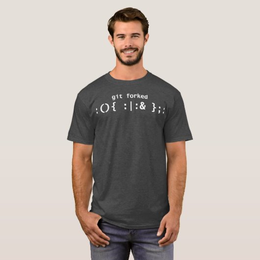T-shirt Git Fork Linu Bomb Bash Shell Uni Premium (Devant entier)