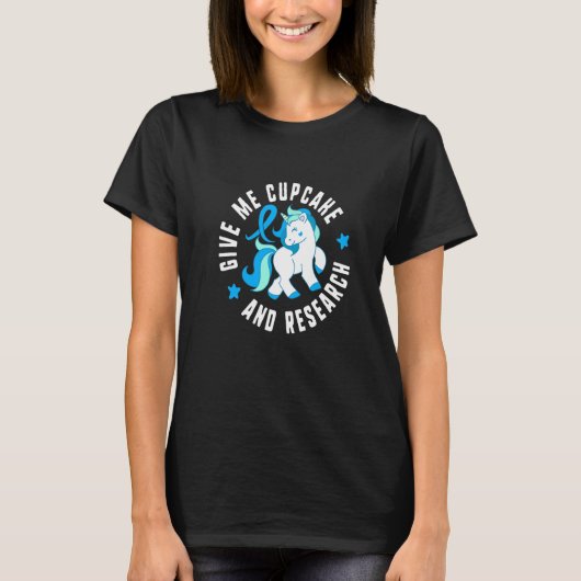 T-shirt Give Me Cupcake And Research Diabete T1 Awareness (Devant)