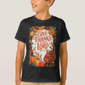 T-shirt Give Thanks To The Lord Fall Pumpkin Thanksgiving (Devant)