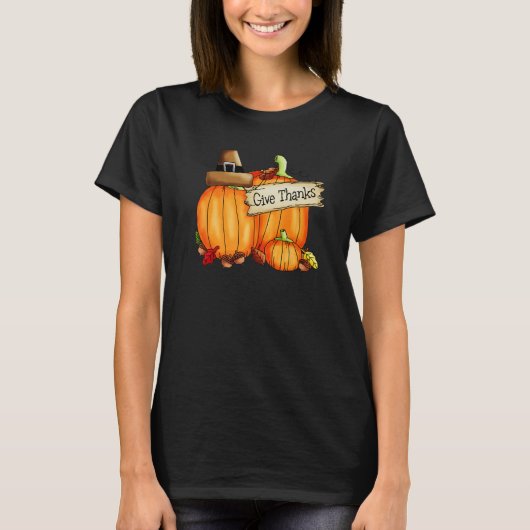 T-shirt Give Thanks To The Lord Pumpkins (Devant)