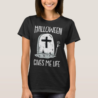 T-shirt Gives Me Life Lazy Halloween Costume Fun Skeleton