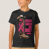 T-shirt Giving Breast Cancer The Boot Cowboy Design (Devant)
