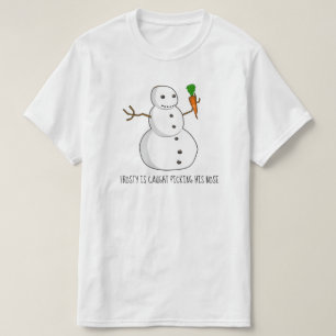 T-shirt Givré est attrapé en sélectionnant son nez