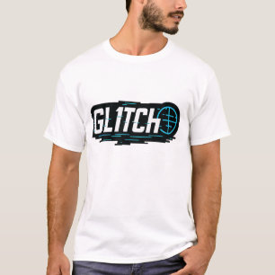 T-shirt GL1TCH   Logo de la technologie moderne pour les m