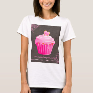 T-shirt Glaçage floral de rose de coeur de petit gâteau