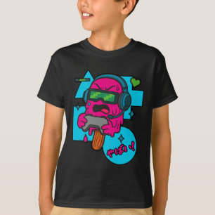 T-shirt Glace à l'eau Pixel Rage Gamer Drôle de crème glac