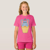T-shirt Glace au gaufre d'éléphant (Devant entier)