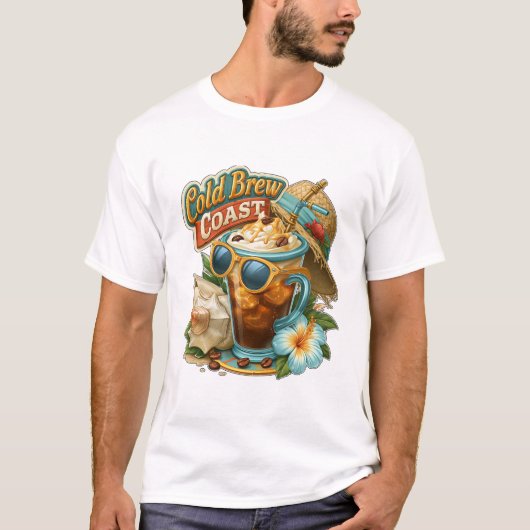 T-shirt Glace Brew Coast Plage Café Glacé (Devant)
