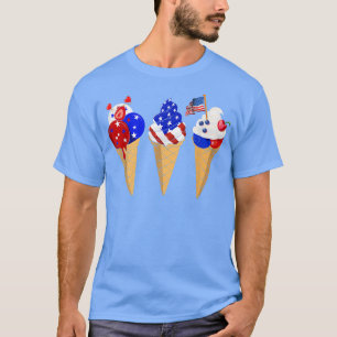 T-shirt Glace Creams Drapeau américain Joyeux 4 juillet su