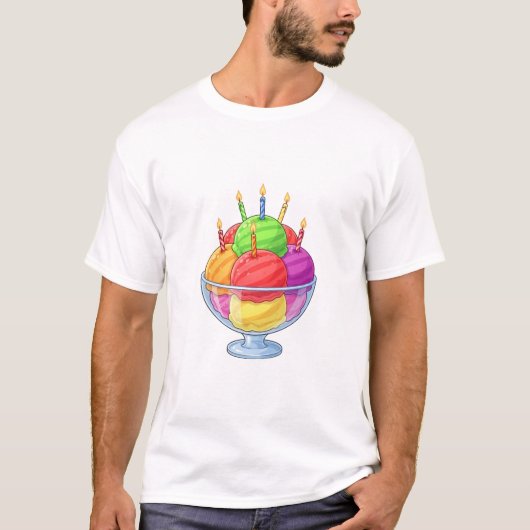 T-shirt Glace d'anniversaire (Devant)
