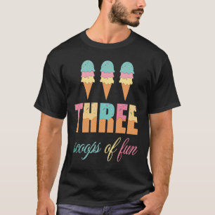 T-shirt Glace d'anniversaire Trois boules de plaisir pour