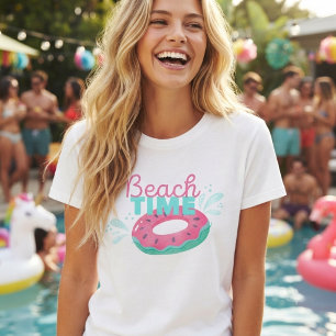 T-shirt Glace donut pastèque amusant “Temps de plage”