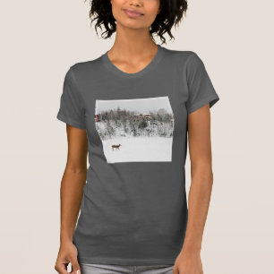 T-shirt Glace et neige   Cerf en Neige Québec, Canada