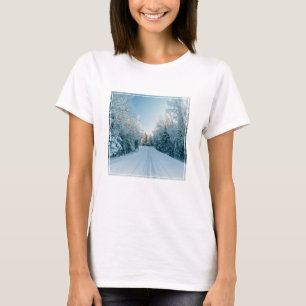 T-shirt Glace et neige Route d'hiver gelée Russie, Sibér