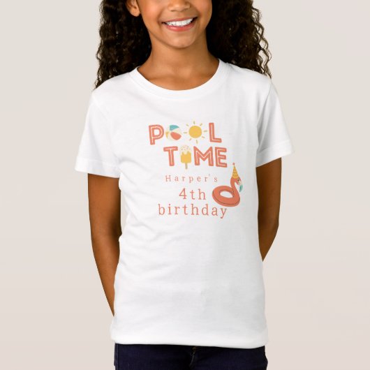 T-Shirt glace flamingo d'été pour fête d'anniversaire d'en (Devant)