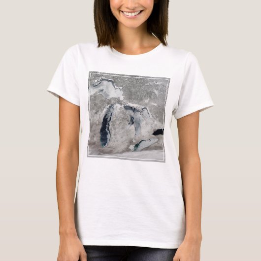 T-shirt Glace Sur Les Grands Lacs, États-Unis. (Devant)