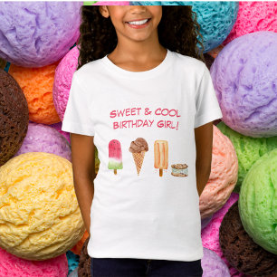 T-Shirt Glaces à l'eau et popsicles à l'aquarelle Sucré &