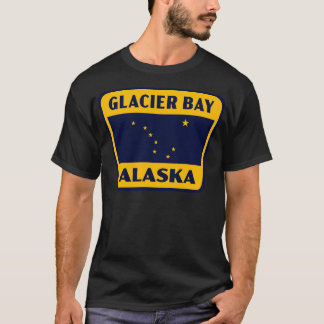 T-shirt Glacier Bay Alaska Insigne rétro Jaune