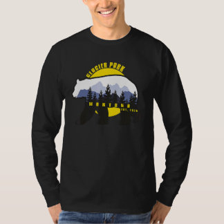 T-shirt Glacier National Park Black Bear Sunset Mountain T