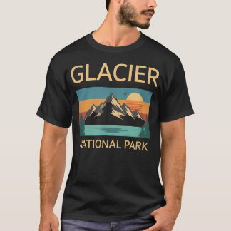 T-shirt Glacier National Park Montagne Voyage Nature