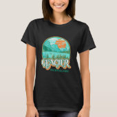 T-shirt Glacier National Park Montana Retro 80's Chill Gra (Devant)