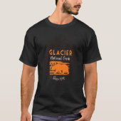 T-shirt Glacier National Park US Flag Grizzly Bear Mountai (Devant)
