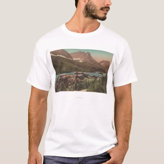 T-shirt Glacier, TA - vue des chalets et St Marys de lac (Devant)