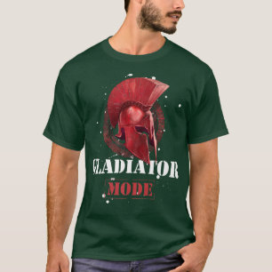 T-shirt Gladiator Mode Casque Spartan Red Workout Motivat