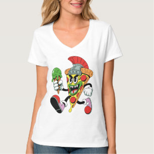 T-shirt Gladiator Pizza Slice Italien Brainrot femmes