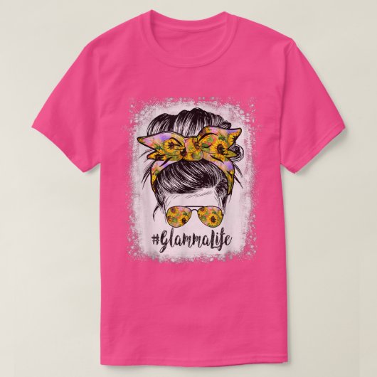 T-shirt Glamma Life Bleached Glamma Life Sunflower Message (Design devant)