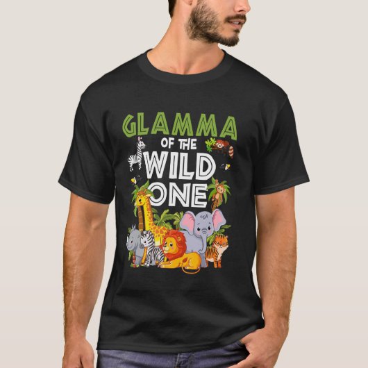 T-shirt Glamma of the Wild One Zoo Anniversaire Safari Jun (Devant)