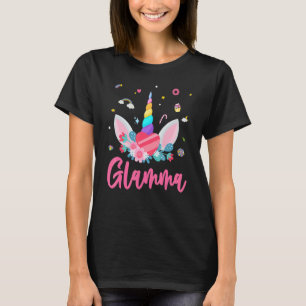 T-shirt Glamme De L'Anniversaire Fille Unicorne Thème Magi