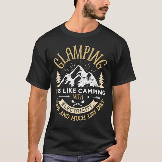 T-shirt Glamping Definition Glamper Women Wine Funny Campi (Devant)