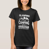 T-shirt Glamping It's Like Camping with Electricity Wine L (Devant)