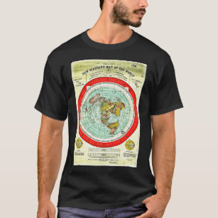 T-shirt Gleason 1892 Flat Earth Map Research Flat Earth Po
