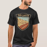 T-shirt Glen Canyon Navajo Sandstone Vintage<br><div class="desc">Image vectorielle de la zone de loisirs nationale de Glen Canyon dans un style badge. Voici l'oeuvre du grès Navajo.</div>