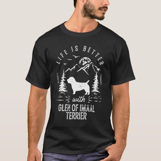 T-shirt Glen of Imaal Terrier Life Better Maman Papa Chien (Devant)