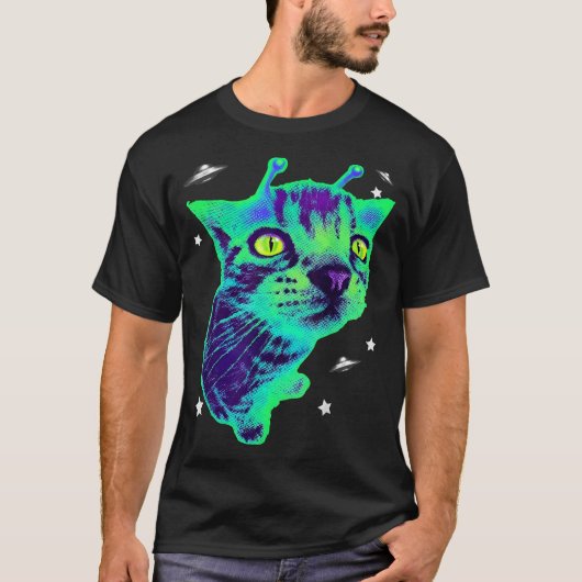 T-shirt Glerp Glorp Funny Alien Cat Meme Gnarp Cat Silly A (Devant)
