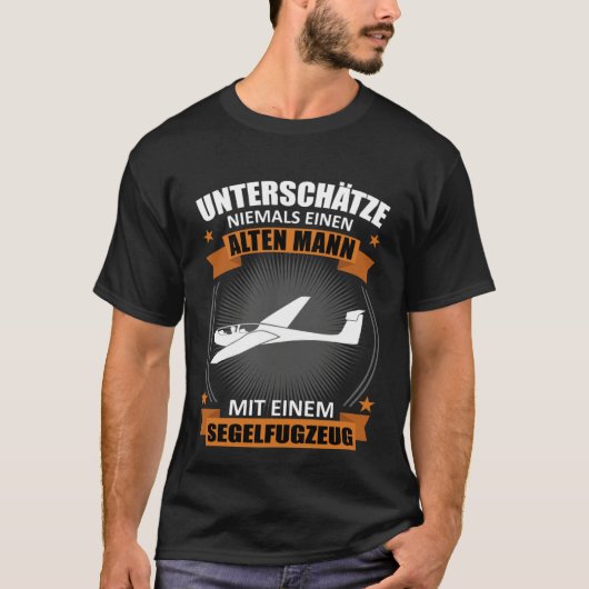 T-shirt Glider flight old man saying glider pilot sailing (Devant)