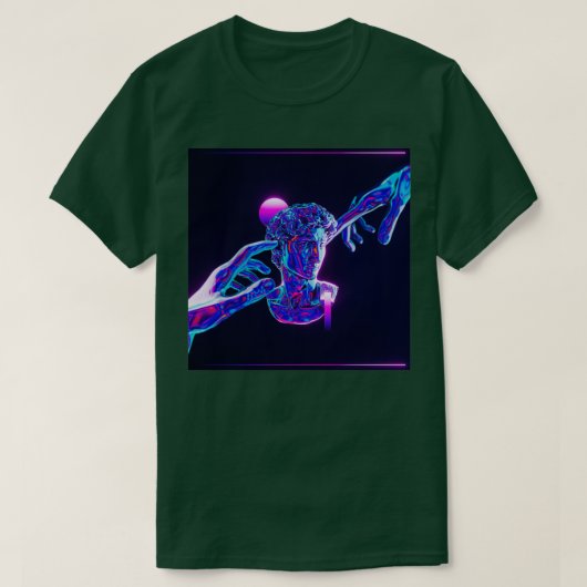 T-shirt Glitch Art Statue (Design devant)