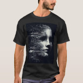 T-shirt Glitch Essence - Portrait Numérique Abstrait Tee (Devant)