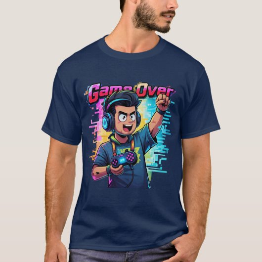 T-shirt Glitch Glitch T-shirt Retro Gamer (Devant)