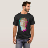 T-shirt Glitch Grèce Statue Vague Synthwave Vaporwave Aest (Devant entier)