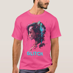 T-shirt Glitch Pixel Art Cyber Vaporwave Sci-Fi Punk Girl