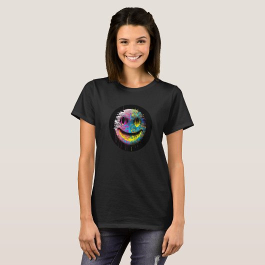 T-shirt Glitchcore Visage Numérique Algorithmique Nerdcore (Devant entier)