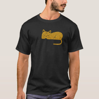 T-shirt Glitter Gold Catnap Silhouette tees